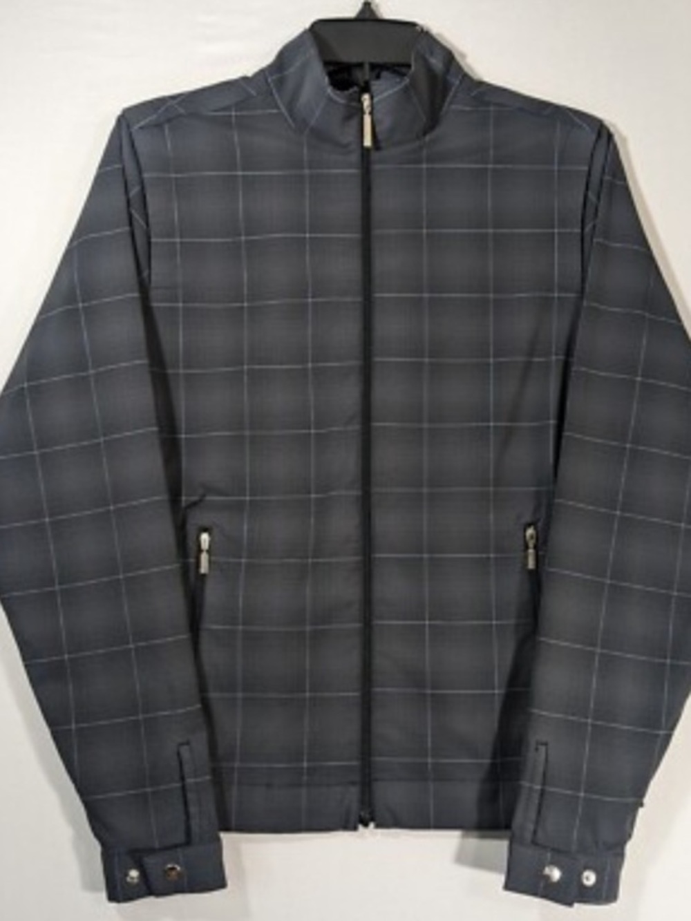 Nike ladies Black and Gray Watchplaid Lightweight Zip Front Golf Jacket